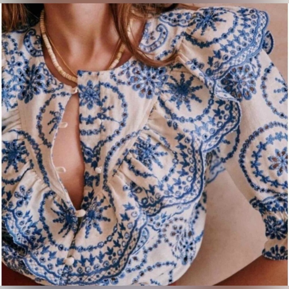 Sézane south blouse. Like new. Size 40 - Picture 2 of 8